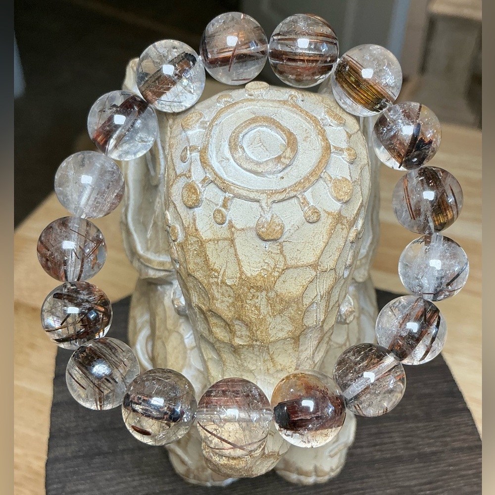 Copper Red Rutilated Quartz 12mm - Picture 3 of 6